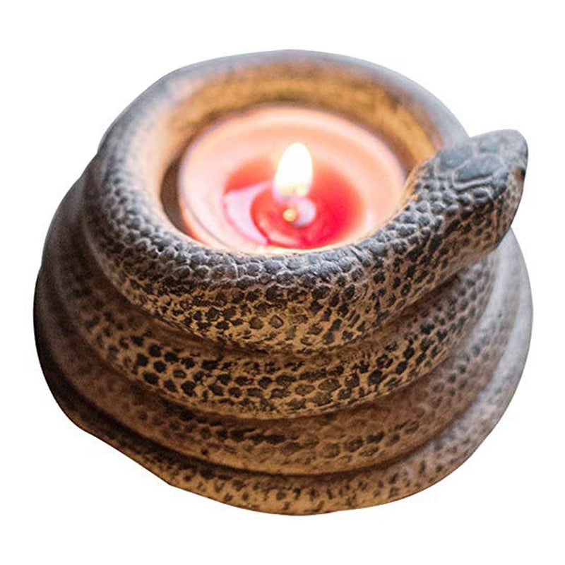 Miss Tutu 3D Coiled Snake Resin Candlestick Candle Holder Ornament Home Decoration - Image 1